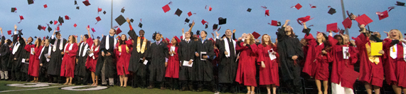 Grads tossing caps