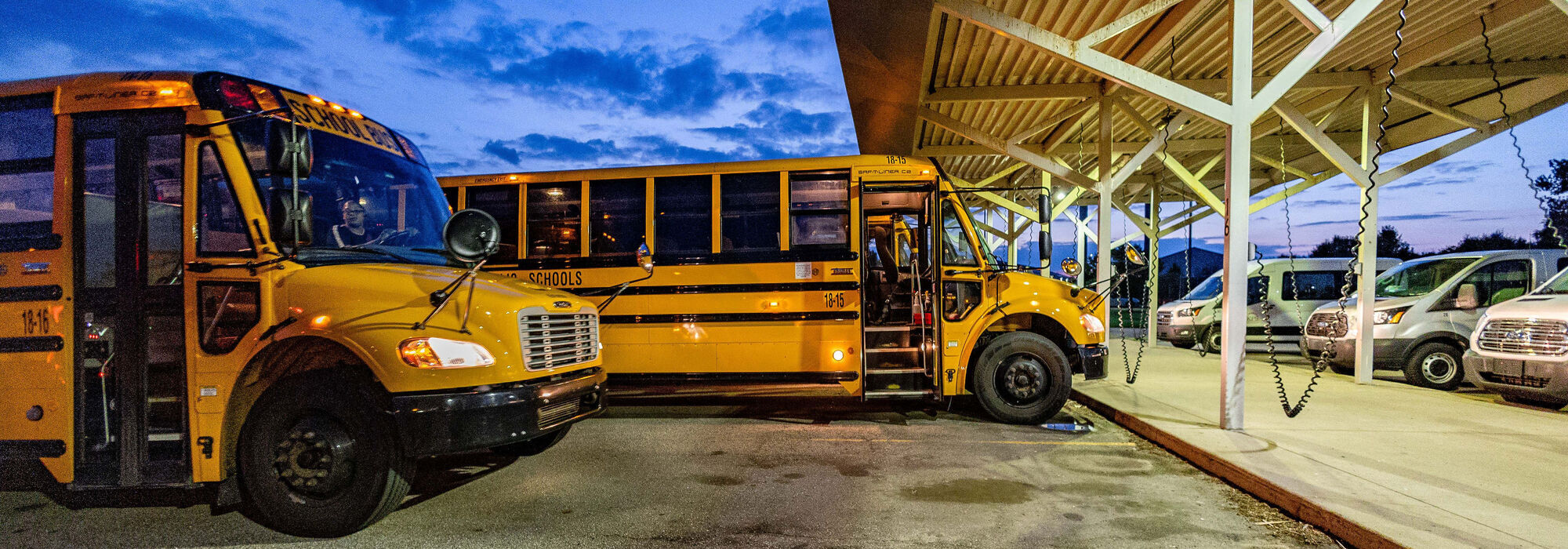 Buses at Garage