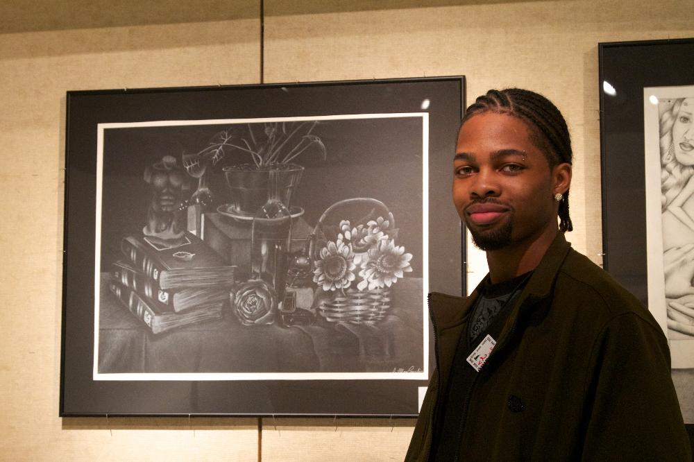 LaMar Cornelius, graduate of 2010.  Recipient of the Top 18 in the Michigan Art Education Association Art Competition.<br/>His drawing entitled, "Silent Illumination" is included in the Governor's Travel