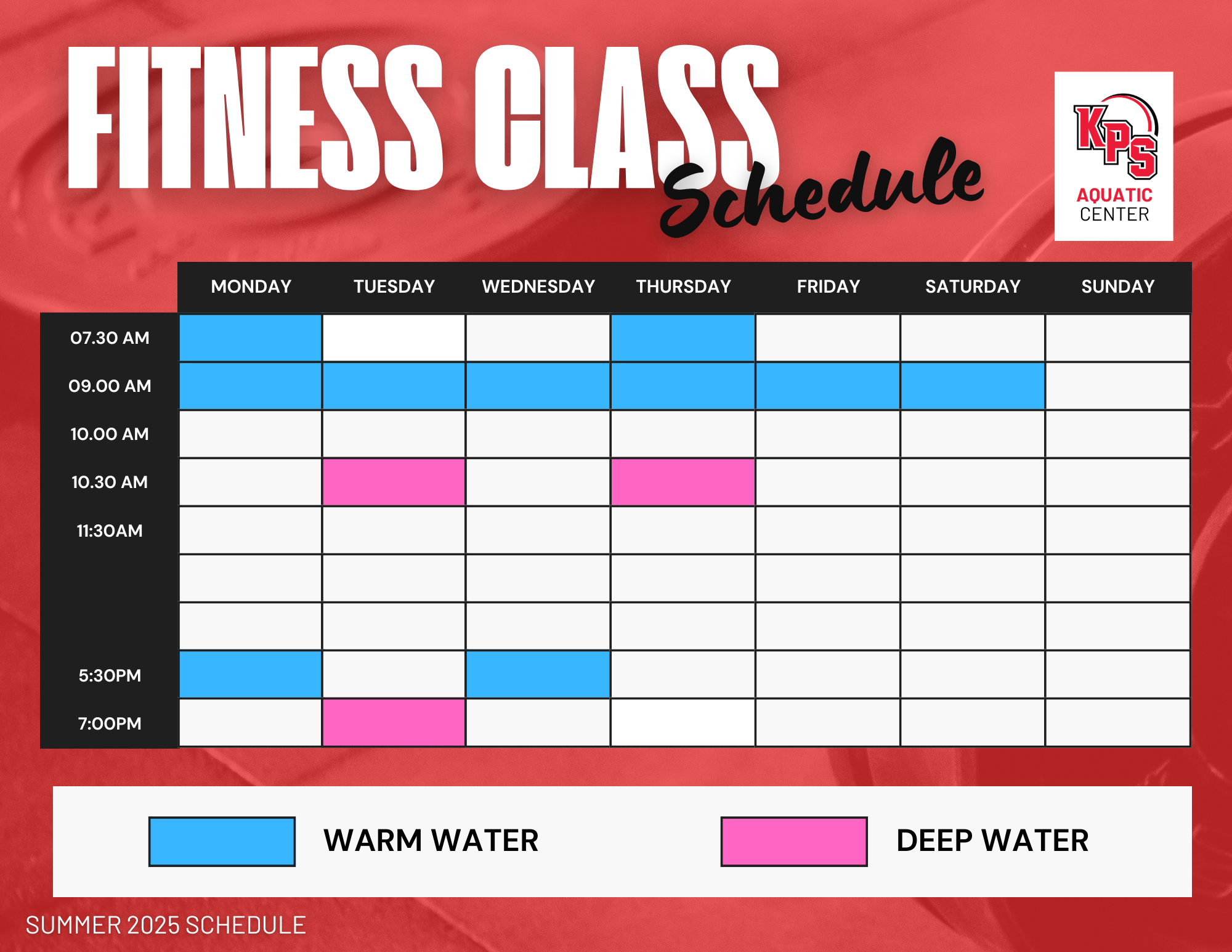 Fitness Schedule FALL
