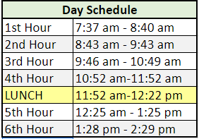 Crossroads 2022-2023 Day Schedule 