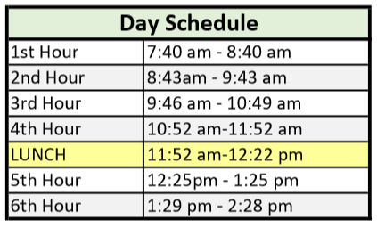 Crossroads Day Schedule 